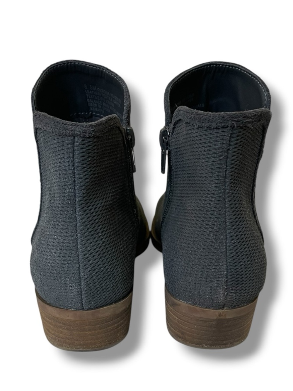 Kensie Gerona Black Ankle Boots Women’s Leather Textured Low Heel Booties - Picture 5 of 10